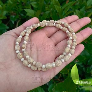 1 Round  Vrindavan Tulsi Kanthi Mala Sri Radha Design Beads 6mm