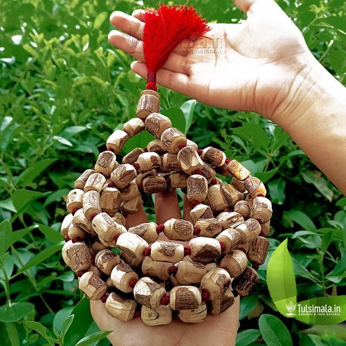 108 Beads Pure Tulsi Beads Japa Mala Custom Hand Made 18-14 mm Beads Size