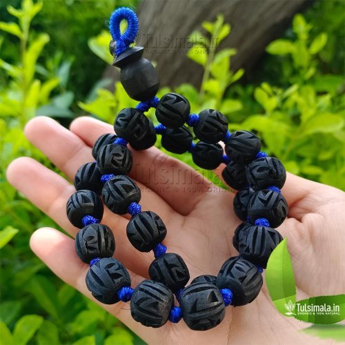 27+1 Beads ISKCON Shyama Tulsi Japa Mala 14mm Radha Engraved