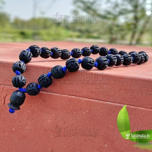 27+1 Beads ISKCON Shyama Tulsi Japa Mala 14mm Radha Engraved
