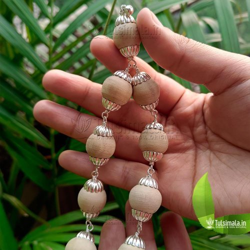 27+1 Original Tulsi Beads Mala with 92.5% Pure Silver