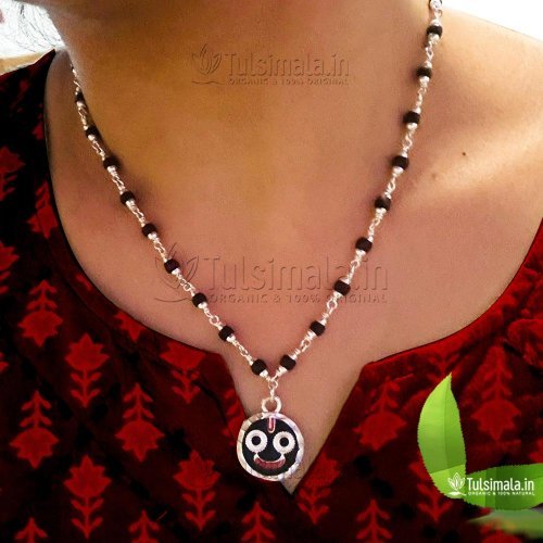 92.5% Pure Silver Tulsi Neck Mala for Ladies & Men, Shri Jagannath Mala