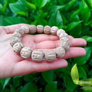 ISKCON Tulsi Bracelet Shri Radha Name Design Original Tulsi Beads