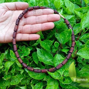 1 Round Original Tulsi Kanthi Mala Dark Brown Bead 7mm