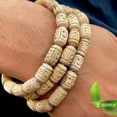 Shri Radha Original Tulsi 10mm Beads Elastic Thread Bracelet for Men & Women (3 Bracelet Set)