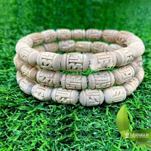 Shri Radha Original Tulsi 10mm Beads Elastic Thread Bracelet for Men & Women (3 Bracelet Set)