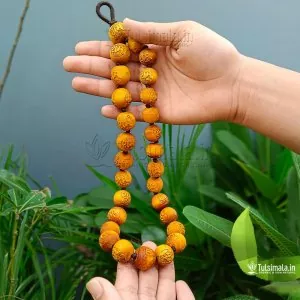 27+1 Beads Ram Tulsi Japa Mala Yellow Golden