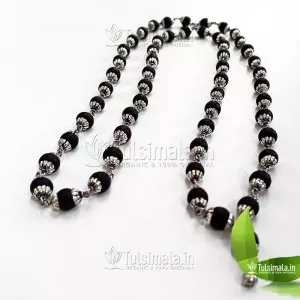92.5% Pure Silver with Shyama Tulsi Made 54+1 Japa Mala 3