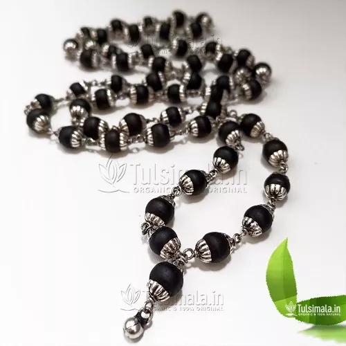 92.5% Pure Silver with Shyama Tulsi Made 54+1 Japa Mala