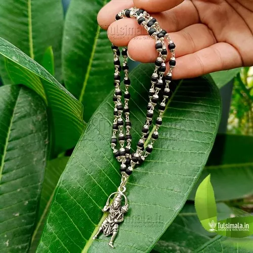 Shri Bajrangbali 92.5% Pure Silver Tulsi Mala