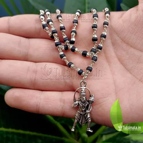 Shri Bajrangbali 92.5% Pure Silver Tulsi Mala