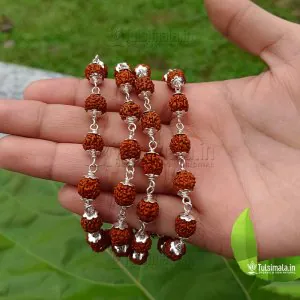 54+1 Rudraksha 8mm Size Mala with 92.5% Pure Silver 3