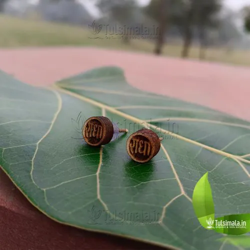 Radha Naam Design Beautiful Tulsi Earrings Small Size As Per Shown in Image