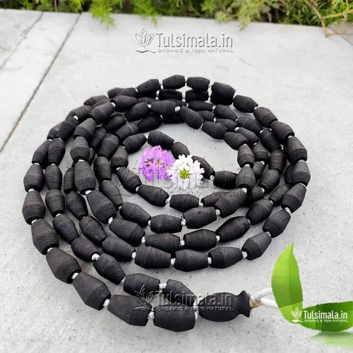 108+1 Mridangam Shape Shyama Tulsi Japa Mala 16mm Beads