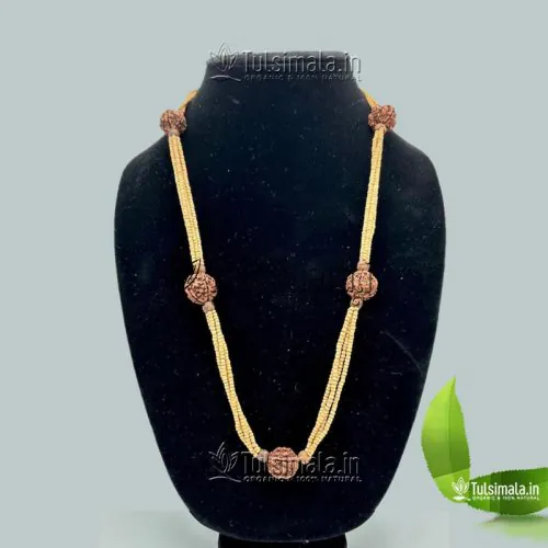 Tulsi Kanthi Mala with 7 Face Rudraksha Mala 28 Inches Length