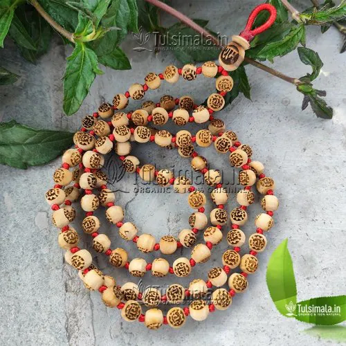108+1 Beads  Shri Ram Name Engraved  Original Tulsi Japa Mala