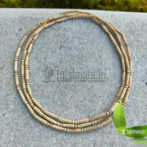 3 Round Original Tulsi Neck Mala for Devotees 2mm Barrel Beads Size