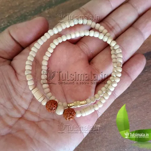 ISKCON Tulsi Kanthi Mala with Rudraksha 20 Inches Mala Length