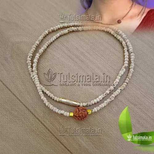 Tulsi Kanthi Mala with Rudraksha For Girls, Women, Men, Boys and Kids