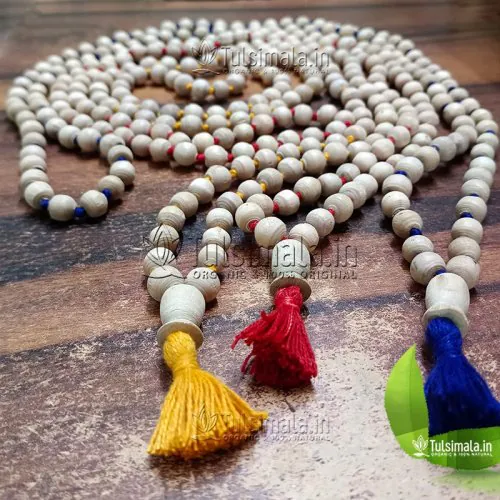 108+1 Beads Original Three Tulsi Japa Mala 10mm Bead Size With 100% Cotton Thread