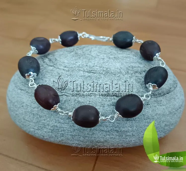 Silver Capping Bracelet Kamal Gatta Beads (Lotus Seed )