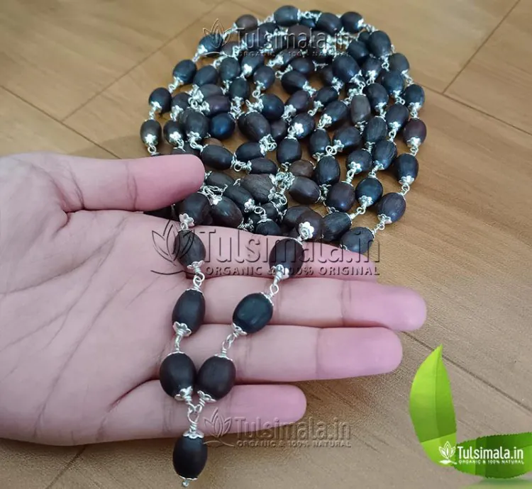92.5% Pure Silver 108+1 Lotus Seed(Kamal Gatta Beads) Japa Mala