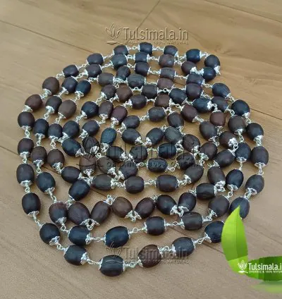 92.5% Pure Silver 108+1 Lotus Seed(Kamal Gatta Beads) Japa Mala 3