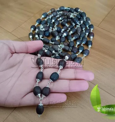 92.5% Pure Silver 108+1 Lotus Seed(Kamal Gatta Beads) Japa Mala