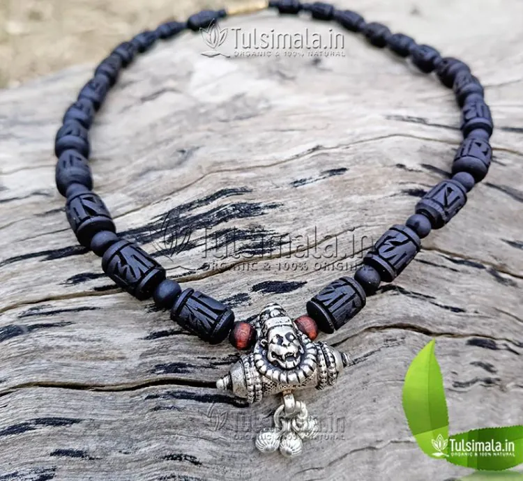 92.5% Silver Narasimha Kavach with Shyama Tulsi Radha Beads