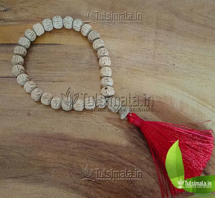 18+1 Beads Original Tulsi Japa Mala with Radha Carved Beads