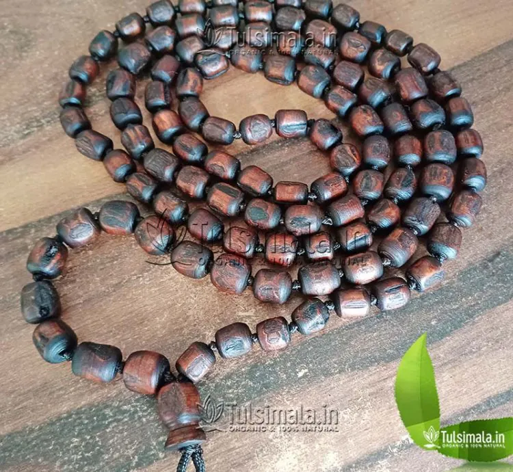 108+1 Dark Brown Original Tulsi Japa Mala Big to Small 18-14mm Bead Size