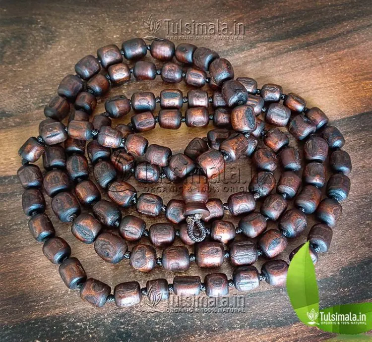 108+1 Dark Brown Original Tulsi Japa Mala Big to Small 18-14mm Bead Size