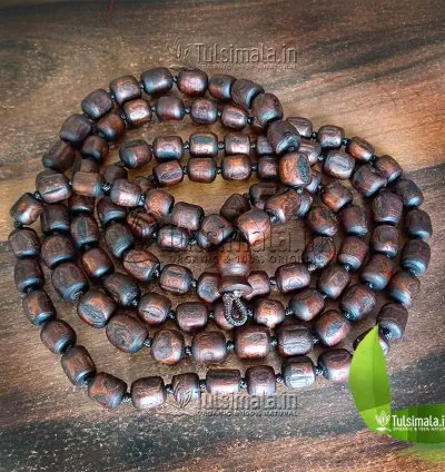 108+1 Dark Brown Original Tulsi Japa Mala Big to Small 18-14mm Bead Size