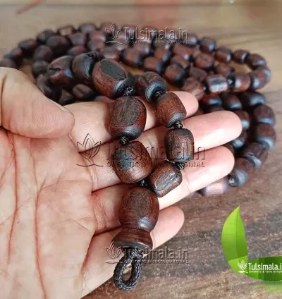 108+1 Dark Brown Original Tulsi Japa Mala Big to Small 18-14mm Bead Size 3