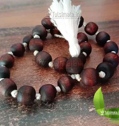 Pure Tulsi 27+1 Beads Japa Mala 14mm Beads Size Dark Brown Colour