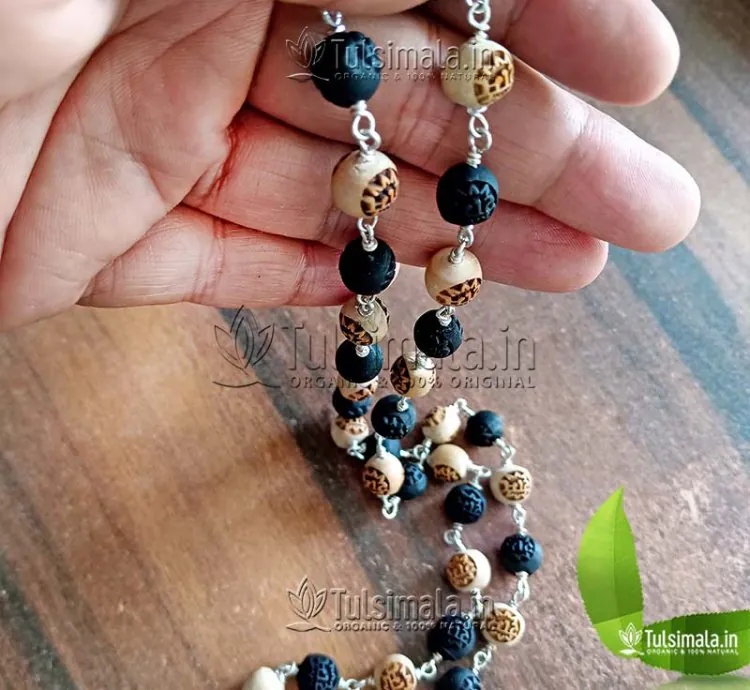 Rama Tulsi  Made 92.5% Silver Tulsi Mala Sri Ram Written