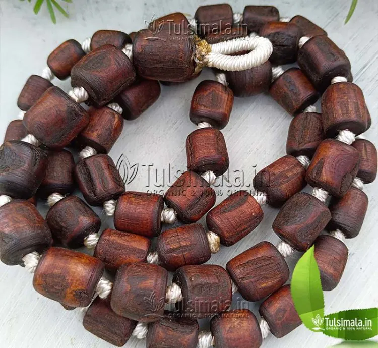 54+1 Beads Dark Brown Shyama Tulsi Japa Mala Big to Small Beads