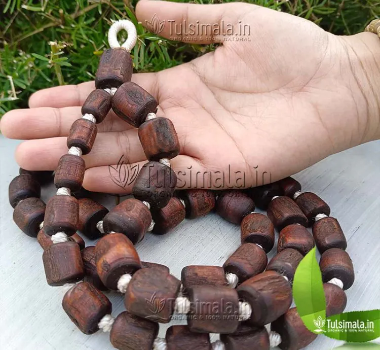 54+1 Beads Dark Brown Shyama Tulsi Japa Mala Big to Small Beads